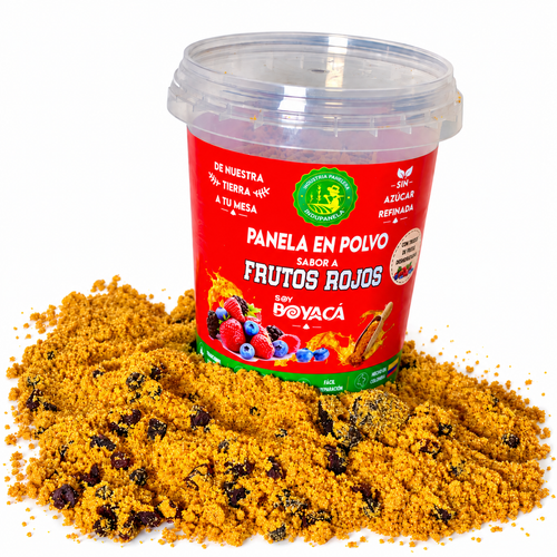 Panela en Polvo sabor a Frutos Rojos con Trozos de Frutas